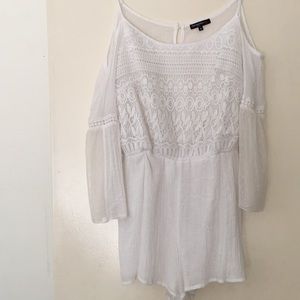 White Flare Sleeve Romper